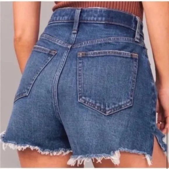 Abercrombie & Fitch Jean Shorts The Cutoff Short High Rise Demin‎ NWT Size 33 - Picture 3 of 10